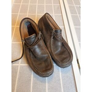 Mens 10M Twisted X Brown Distressed Leather Chukka Boots Driving Moccasins Shoes